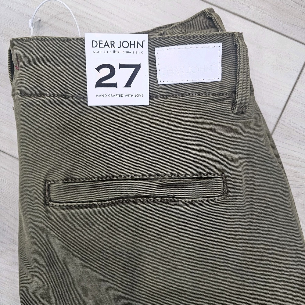 Dear John Denim Cargo Palm Green Olive Pants Joggers Womenes Size 27 NWT - Picture 4 of 11